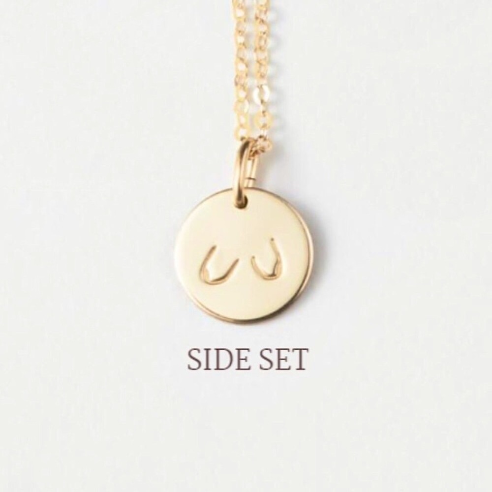 Side Set Boobs/Breasts Feminist Charm Necklace